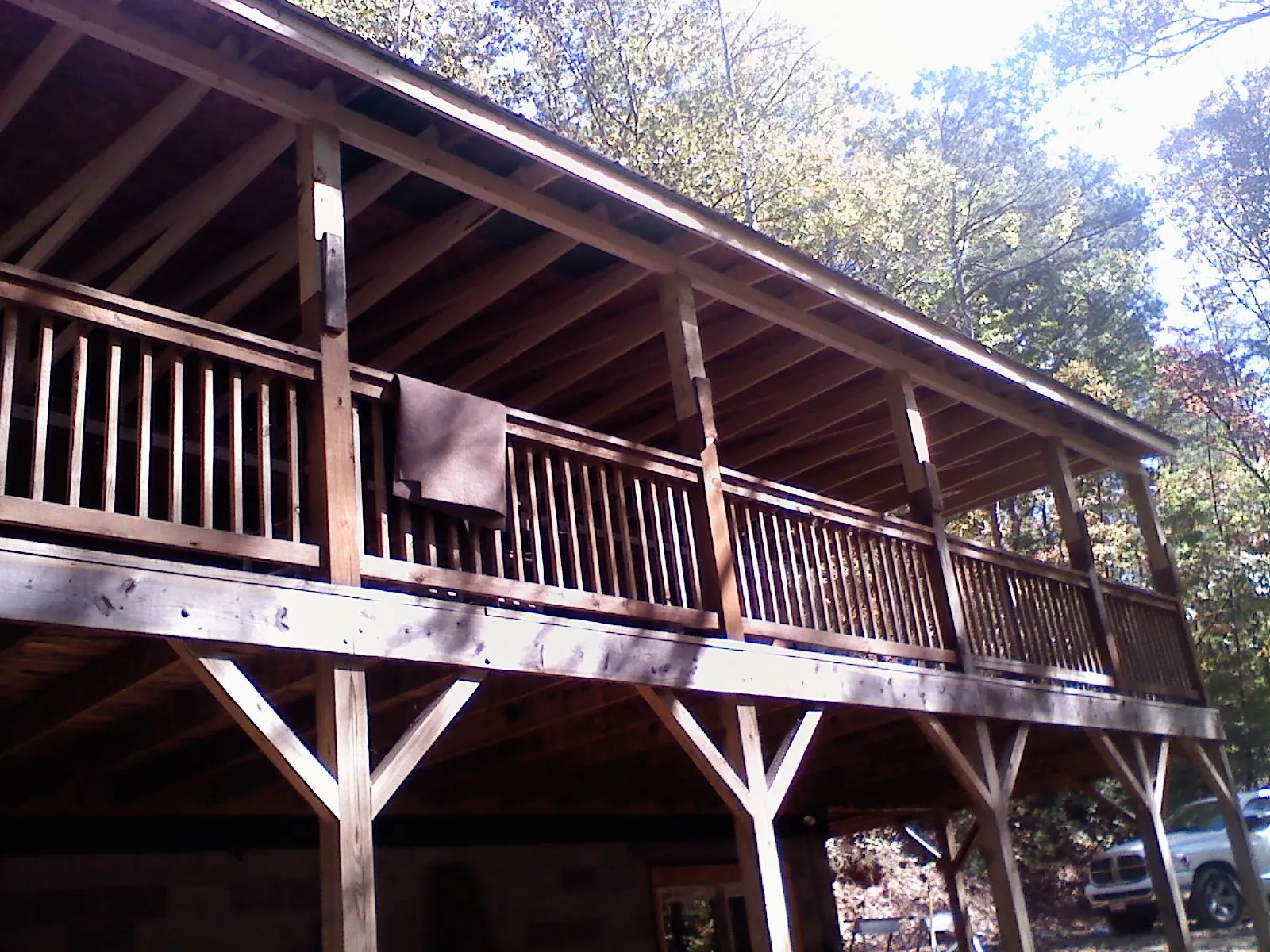 Timber framing under a new elevated porch and deck — Roof Leak Repair in Margaretville by Roofing Brothers